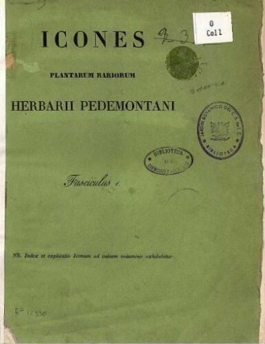 Icones plantarum rariorum Herbarii Pedemontani. Fasciculus 1