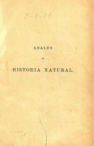 Anales de la Sociedad Española de Historia Natural. Serie II. Tomo primero (XXI)