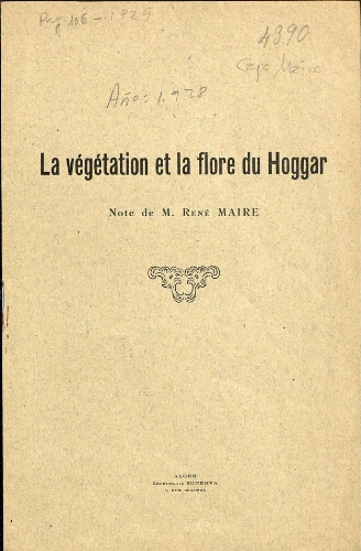 La végétation et la flore du Hoggar