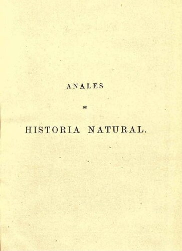 Anales de la Sociedad Española de Historia Natural. Tomo décimoctavo