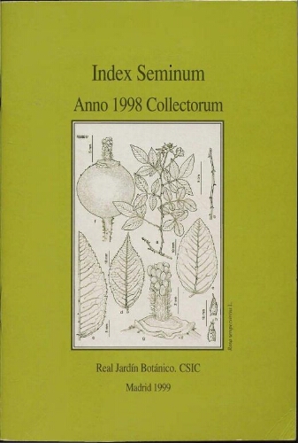 Index seminum in Horto Botanico Matritensi ... 1998
