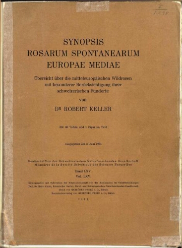 Synopsis rosarum spontanearum Europae mediae [Texto]