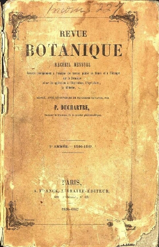 Revue botanique. Recueil mensuel [...] 2e. Année
