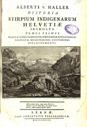 Historia stirpium indigenarum Helvetiae inchoata. Tomus primus