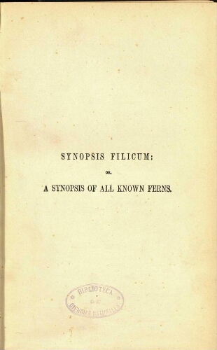 Synopsis filicum [...] Second edition