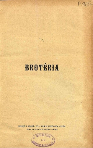Brotéria. Série Botânica [...] Volume XIV