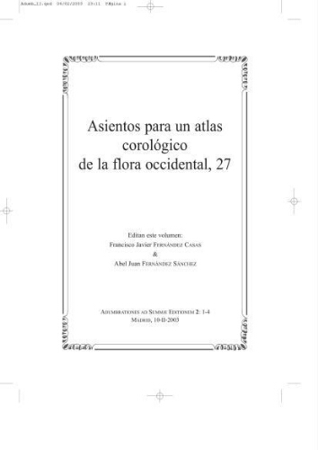 Asientos para un atlas corológico de la flora occidental, 27