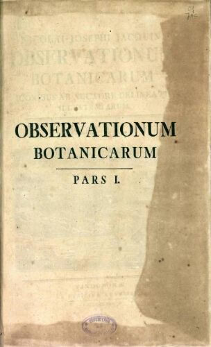 Observationum botanicarum [...] Pars I