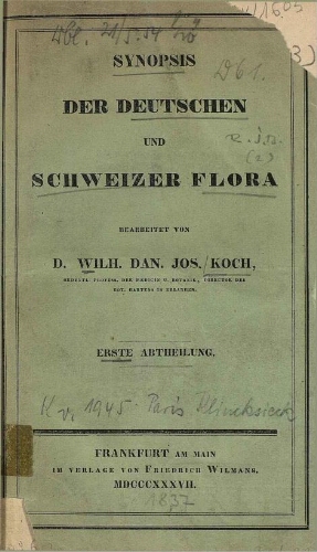 Synopsis der deutschen und schweizer Flora [...] Erste abtheilung