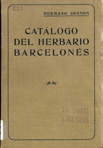 Catálogo del herbario barcelonés
