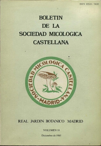 Boletín de la Sociedad Micológica Castellana. Vol. 10