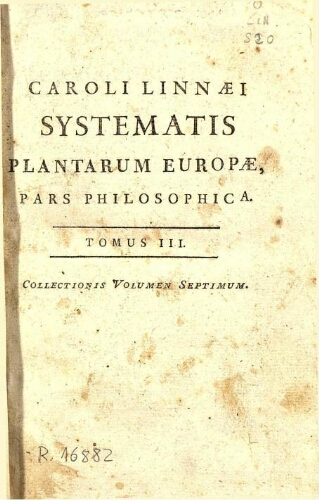 Fundamentorum botanicorum [...] Tomus III