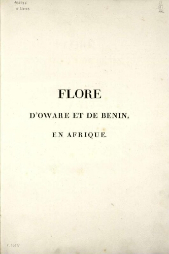Flore d'Oware [...] [Tome premier]