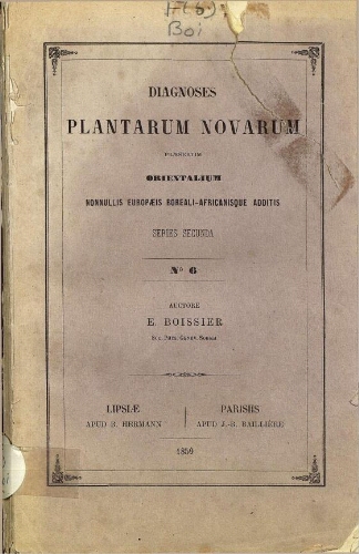 Diagnoses plantarum Orientalium novarum [...] Series secunda. N.º 6