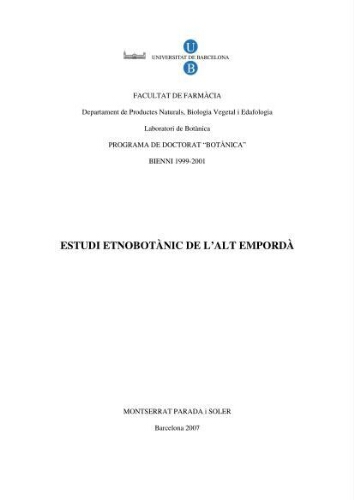 Estudi etnobotànic de l'Alt Empordà