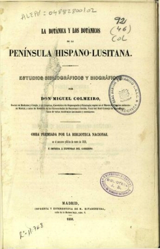 La Botánica y los botánicos de la Península Hispano-Lusitana