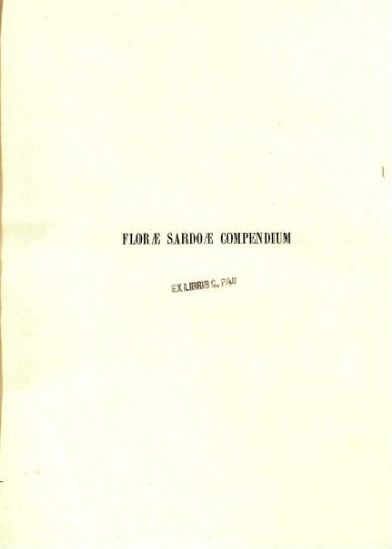 Florae Sardoae compendium