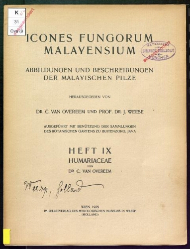 Icones fungorum malayensium. Heft 9. Humariaceae