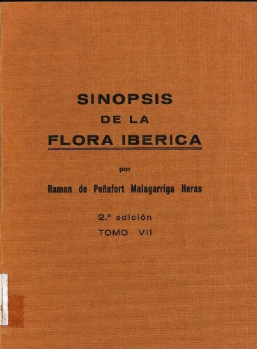 Sinopsis de la flora ibérica [...] 2.ª edición. Tomo VII
