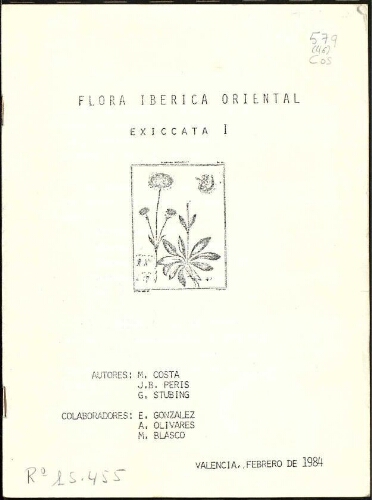 Flora Ibérica Oriental. Exsiccata 1