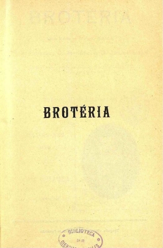 Brotéria. Série Botânica [...] Volume XXII