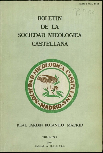 Boletín de la Sociedad Micológica Castellana. Vol. 9