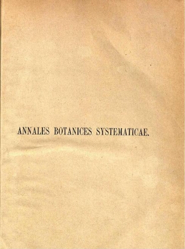 Annales botanices systematicae [...] Tomus VII