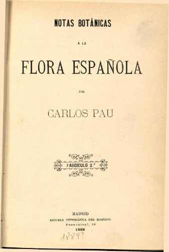 Notas botánicas á la flora española [...] Fascículo 2.º