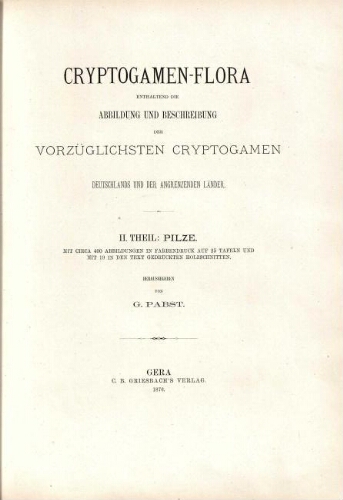 Cryptogamen-Flora [...] II. Theil: Pilze