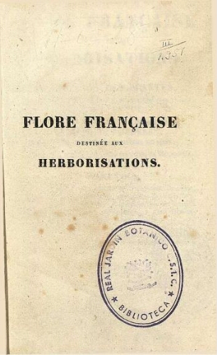 Flore française [...] Tome premier