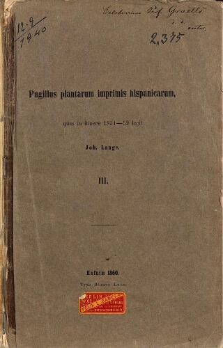 Pugillus plantarum imprimis hispanicarum, [...] III