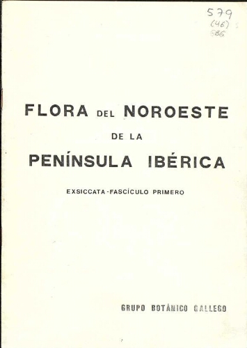 Flora del Noroeste de la Península Ibérica. Exsiccata-fascículo primero (1984) n.º 1-50