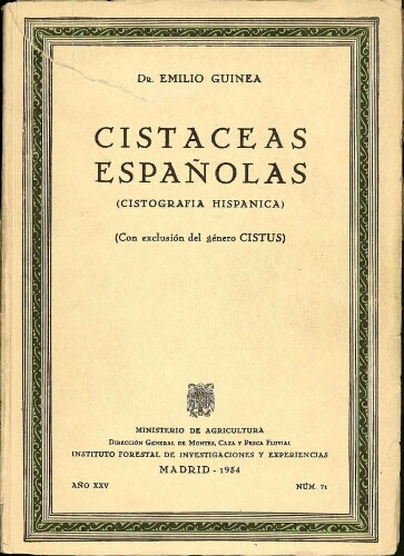 Cistáceas españolas (Con exclusión del género Cistus)
