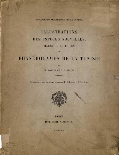 Exploration scientifique de la Tunisie. Illustrations [...] phanérogames