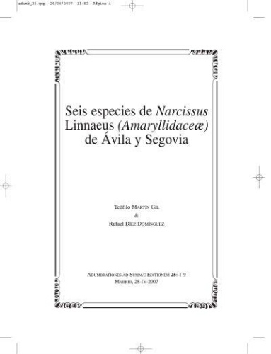 Seis especies de Narcissus Linnaeus (Amaryllidaceae) de Ávila y Segovia