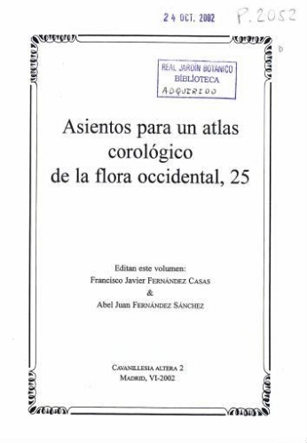 Asientos para un atlas corológico de la flora occidental, 25