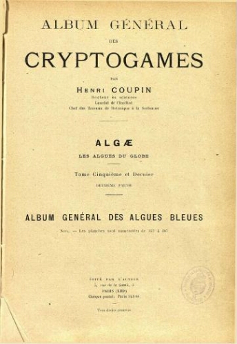 Album général des cryptogames [...] Algae. Tome cinquième [...] Deuxième partie