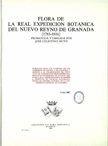 Flora de la Real Expedición Botánica del Nuevo Reino de Granada. T. 45 (1). Cucurbitales y Campanulales (1)