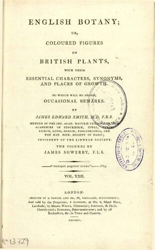 English botany [...] Vol. XXII