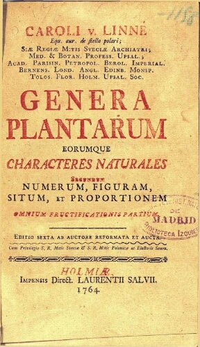 Genera plantarum [...] Editio sexta