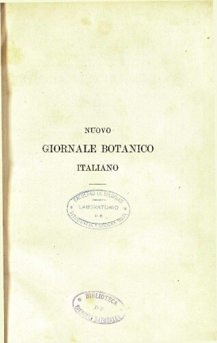 Nuovo Giornale botanico italiano. V. 3