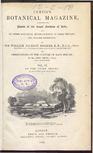 Curtis's Botanical Magazine (1801). Vol. 76 (Vol. 6 of the third series)