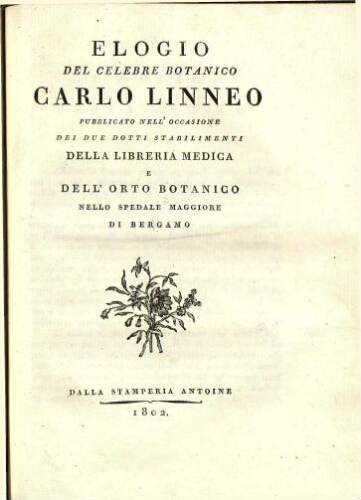 Elogio del celebre botanico Carlo Linneo