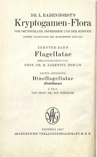 Rabenhorst's Kryptogamen-Flora [...] Zweite Auflage [...] [Band 10, Abth. 3, Teil 2]