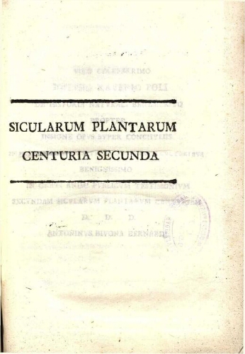 Sicularum plantarum centuria secunda