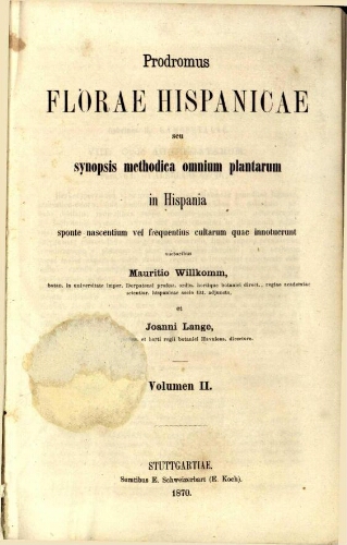 Prodromus florae Hispanicae [...] Volumen II