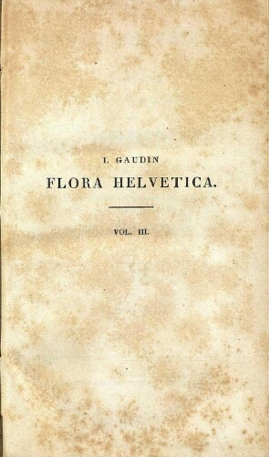 Flora Helvetica [...] Vol. III