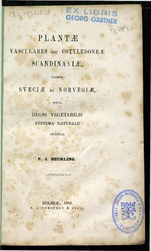 Plantae vasculares seu cotyledoneae Scandinaviae, nempe Sueciae et norvegiae