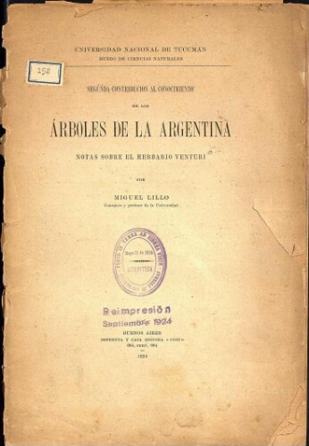 Segunda contribución al conocimiento de los árboles de la Argentina