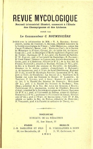 Revue mycologique [...] [Vingt-troisième année] 1901